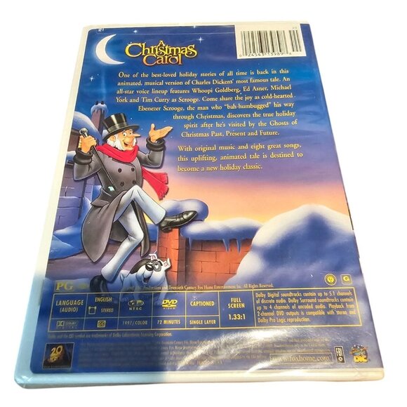 The Christmas Carol 1997 DVD Tim Curry Whoopi Goldberg Full Screen Animated NEW - Picture 2 of 3